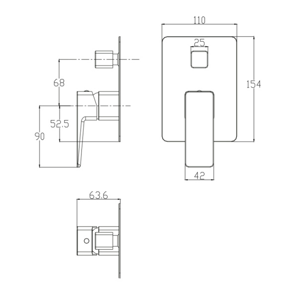 Смеситель для ванны скрытого монтажа Omnires Parma PM7435CR
