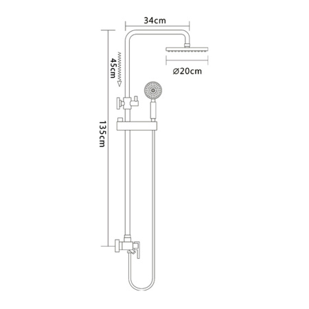 Душевая система с изливом-аэратором Frap F2431 белый хром