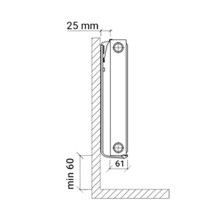 Радиатор стальной панельный RN Steel COMPACT 500 х 700 тип 11