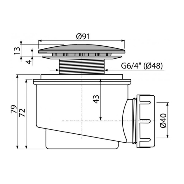 Сифон для душевого поддона DN60 Alcaplast A47CR-60, хром Сифон для душевого поддона DN60 Alcaplast A47CR-60, хром