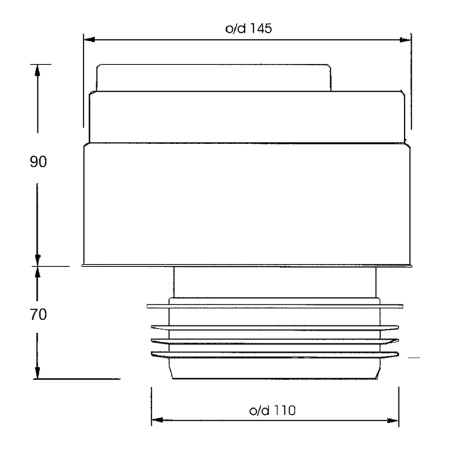 Воздушный вентиляционный клапан 100/110мм вставка McALPINE арт. MRAA1