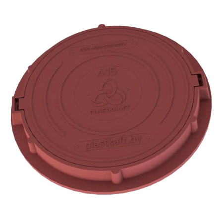 Люк садовый канализационный 1.5 т Plastkraft (Сандкор) красный