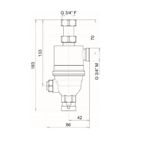 Грязеуловитель магнитный компактный 3/4" для установки под котлом, ICMA