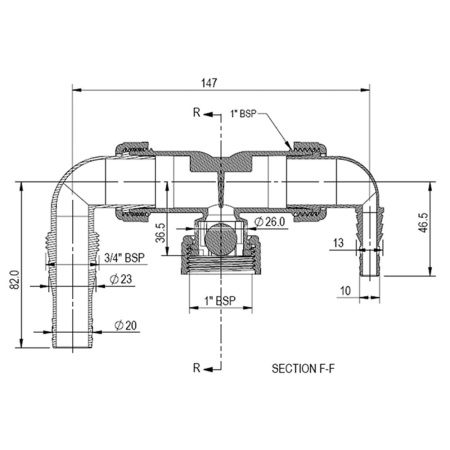 Сифон для стиральной машины и сушилки 32/40мм (резьба 1") с заглушкой McALPINE