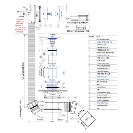 Сифон для ванны CLICK-CLACK McALPINE HC2600CLAB, античная бронза