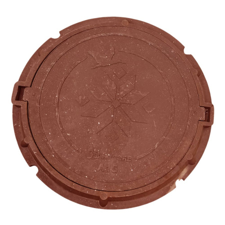 Люк садовый канализационный 1.5 т, h60/25, Plastkraft (Сандкор) красный