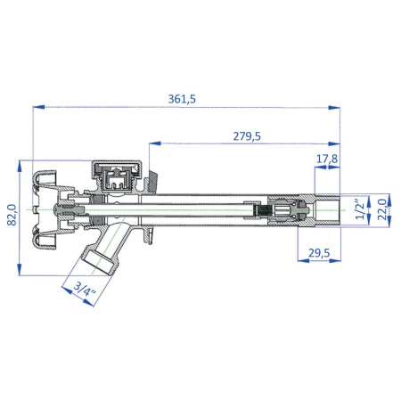 Кран незамерзающий 250 мм с антисифоном Rommer