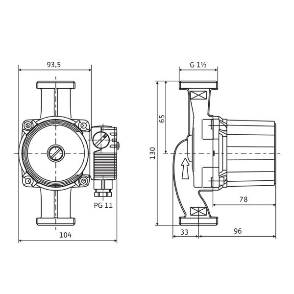Насос циркуляционный Wilo STAR-RS 25/6-130 с гайками Насос циркуляционный Wilo STAR-RS 25/6-130 с гайками