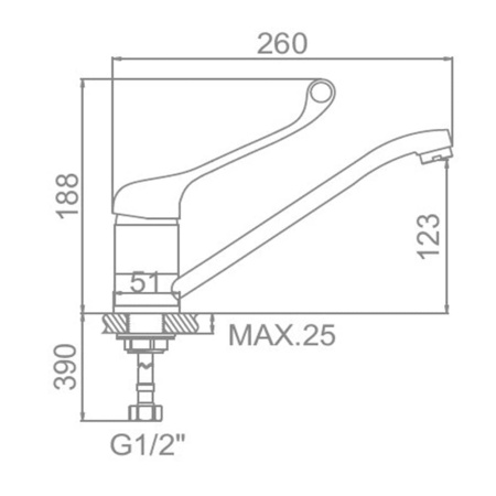 Смеситель для кухонной мойки Ledeme L4979 хром