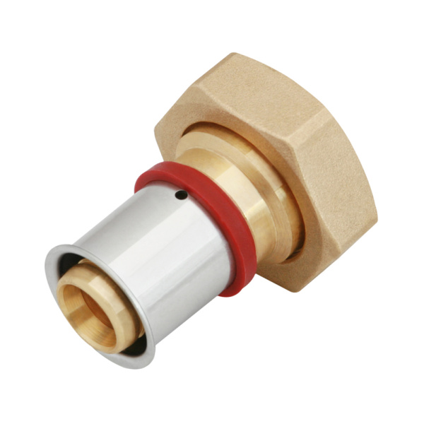 Пресс муфта с уплотнением латунная 16 х 2.0 х 3/4" внутренняя резьба KAN-therm Пресс муфта с уплотнением латунная 16 х 2.0 х 3/4" внутренняя резьба KAN-therm