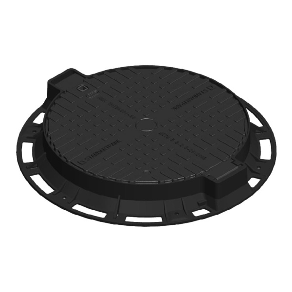 Люк чугунный тяжелый магистральный кл.D400 с запорным устр и уплотнительной прокладкой Standartpark