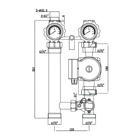 Насосная группа прямого контура VIEIR (без насоса)
