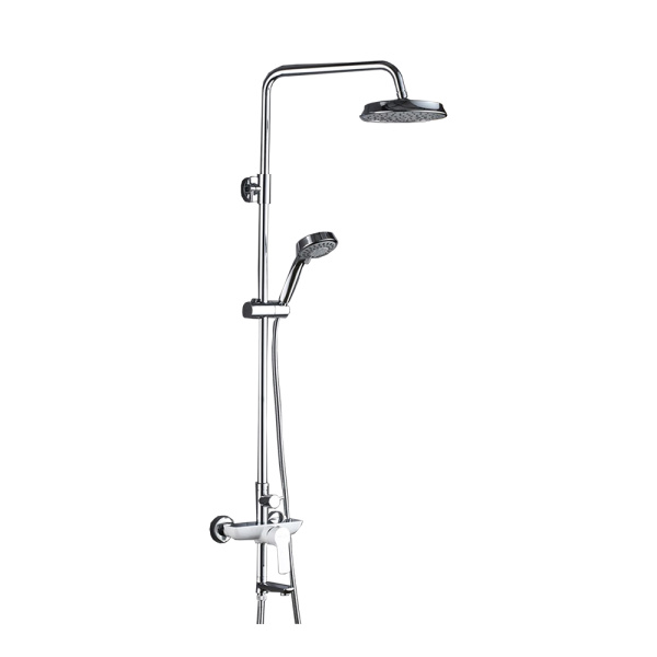 Душевая система с изливом Gerhans K19015W белый хром