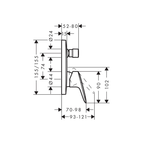 Смеситель скрытого монтажа для ванны/душа Hansgrohe Logis 71405000