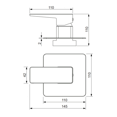 Смеситель для душа скрытого монтажа Omnires Parma BLACK PM7445BL черный