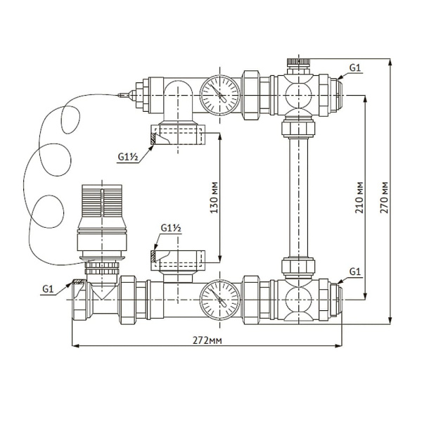Насосно-смесительный узел UNIPUMP (в комплекте с насосом) MIX LOOP 89 / CP 25-60 130