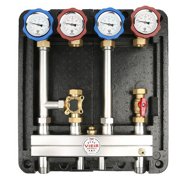 Распределительный коллектор в блочной теплоизоляции SMARTBOX для 2 насосных групп, 1"HP VIEIR