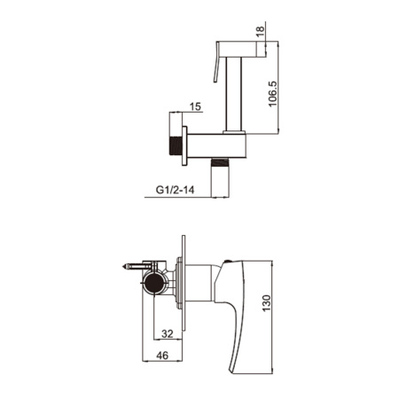 Смеситель для гигиенического душа Gappo Jacob G7207 хром