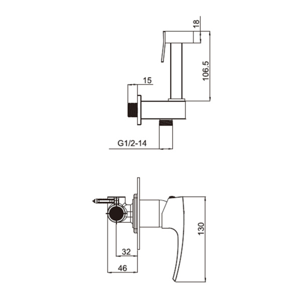 Смеситель для гигиенического душа Gappo Jacob G7207 хром