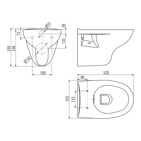 Подвесной унитаз WC RIMFLOW AlcaPlast