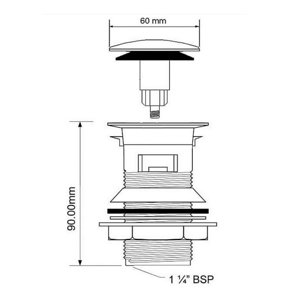 Донный клапан для раковины McALPINE CW60-АB Cliсk-Claсk бронза 1 1/4" с переливом
