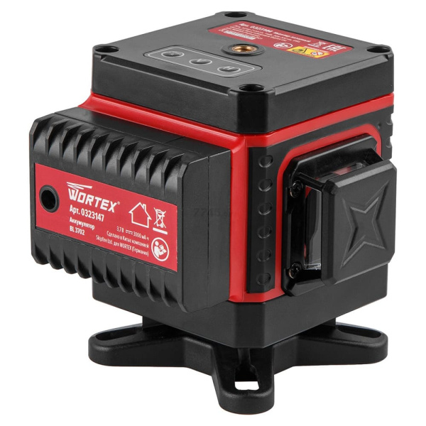 Уровень (нивелир) лазерный WORTEX LL 0330-1 комплект с аксессуарами (3х360°, до 25 м, +/- 0.3 мм/м)