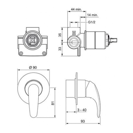 Смеситель для душа с гарнитуром Oras Polara 1488