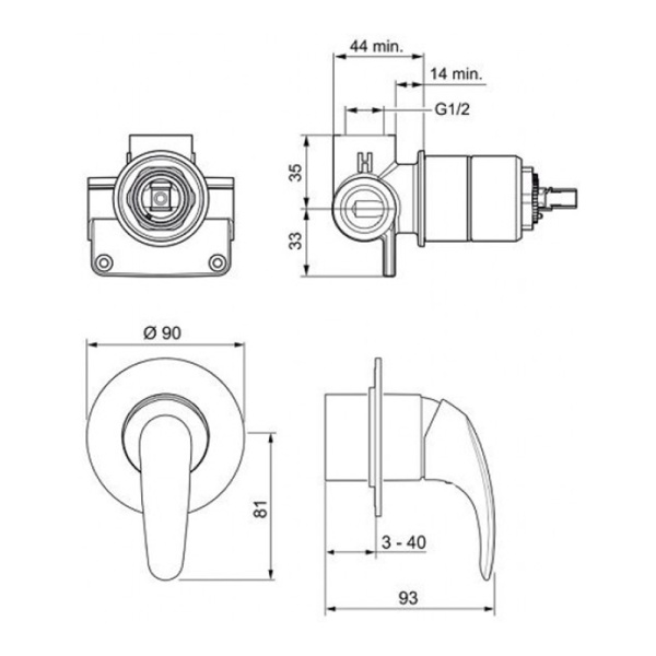 Смеситель для душа с гарнитуром Oras Polara 1488