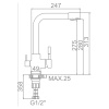 Смеситель для кухонной мойки Ledeme L4055-3 с выходом для питьевой воды хром Смеситель для кухонной мойки Ledeme L4055-3 с выходом для питьевой воды хром