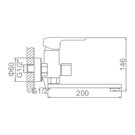 Смеситель для ванны Ledeme L3158 с коротким поворотным изливом хром
