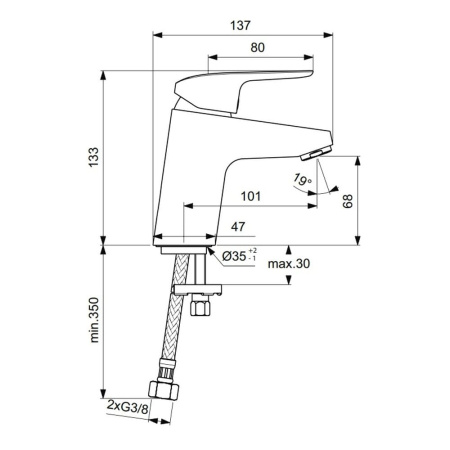 Смеситель для раковины Ideal Standard Ceraflex B1710AA, хром