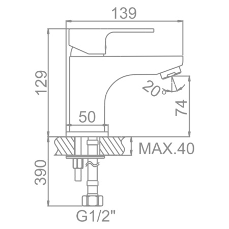 Смеситель для умывальника Ledeme L1003 хром