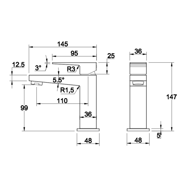Смеситель для умывальника Omnires Fresh FR7110МCR