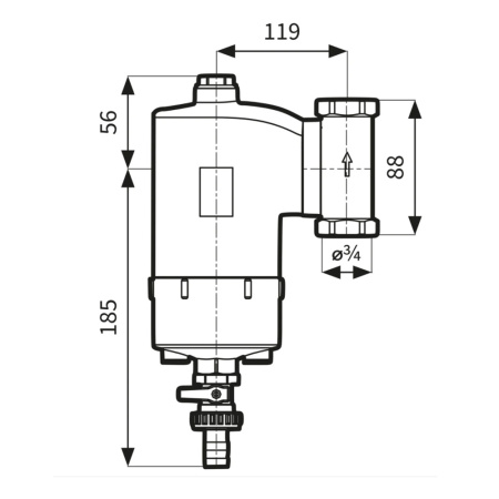 Сепаратор шлама магнитный поворотный 3/4"ВР х 360° Afriso FAR 201