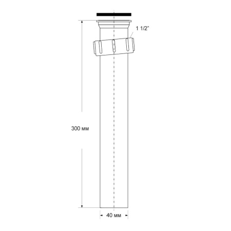 Труба соединения 1 1/2" х 40мм х 300 мм McALPINE AT7N-30