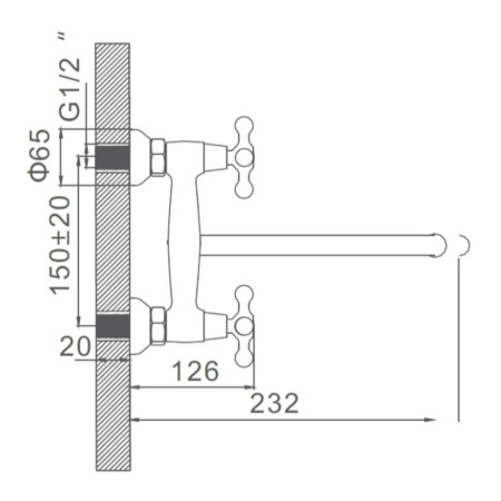 Смеситель для кухонной мойки двухвентильный Gerhans K14312