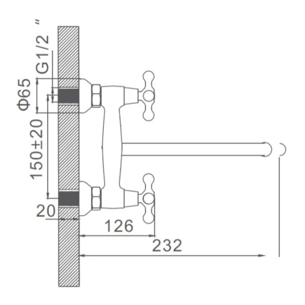 Смеситель для кухонной мойки двухвентильный Gerhans K14312