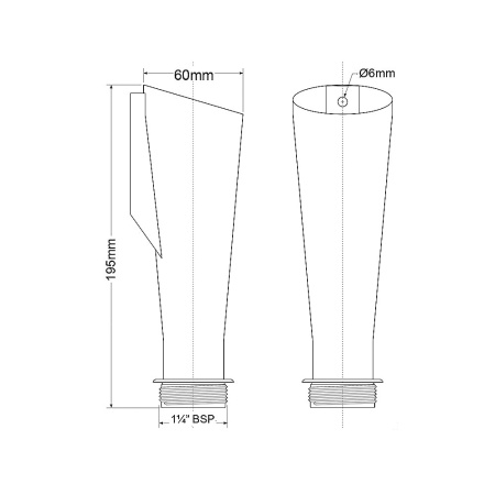 Воронка круглая приемная (D 60 мм) выход 1 1/4" НР McALPINE