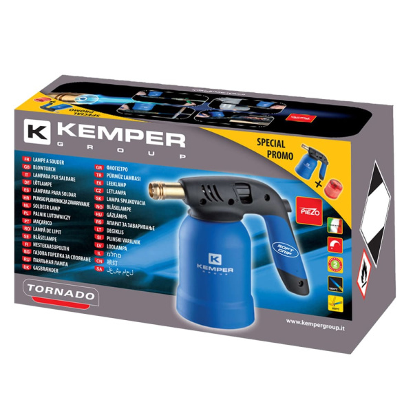 Лампа паяльная / горелка газовая KEMPER KE2019DEM с баллоном 1120S1 (пьезоподжиг) Лампа паяльная / горелка газовая KEMPER KE2019DEM с баллоном 1120S1 (пьезоподжиг)