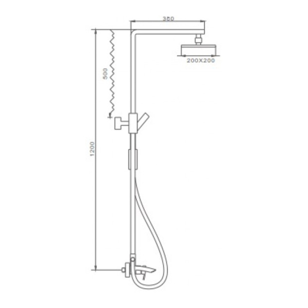 Душевая система с изливом Gerhans K19014 хром