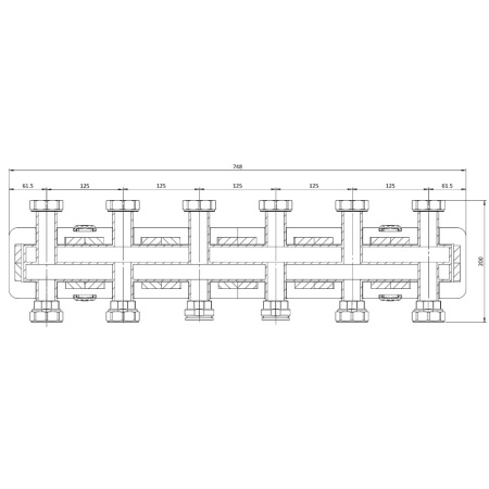 Распределительный коллектор Varmega V-Flow на на 3 (до 5-ти) контура, нержавеющая сталь