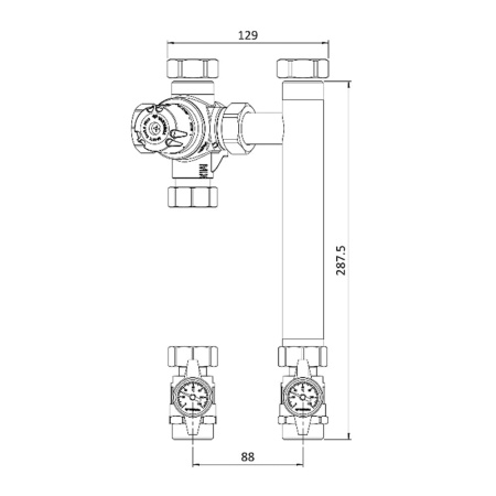 Насосная группа Varmega V-Box с термосмесительным клапаном (kvs 3.5, 25-55°С) DN20