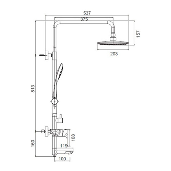 Душевая система с изливом Gerhans K19015