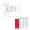 Запорный клапан для радиатора угловой с уплотнительным кольцом 1/2" Itap 396 S