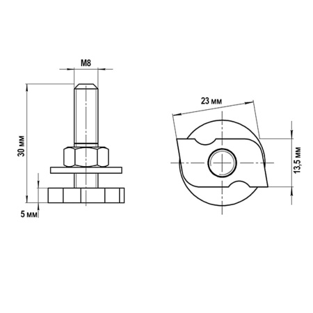 Болт быстрого монтажа М8 х 30 мм TANERS