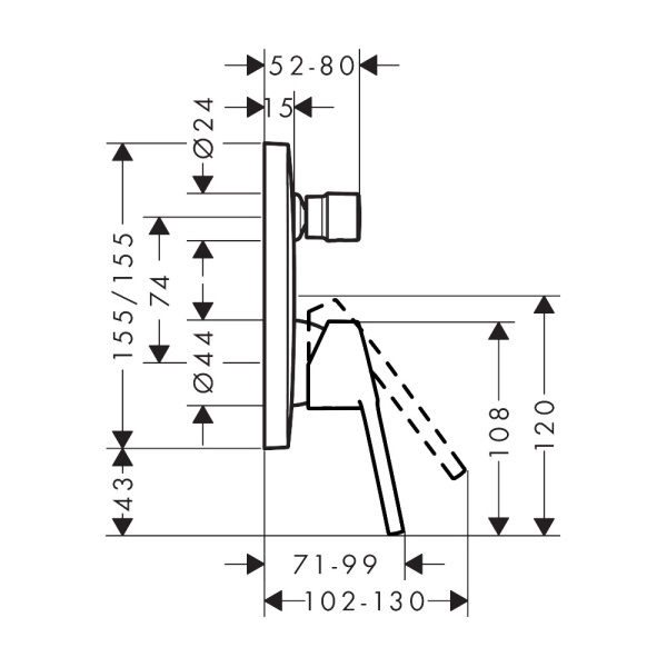 Смеситель для ванны Hansgrohe Logis Loop 71264000